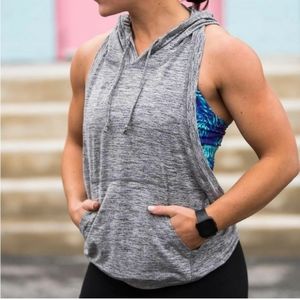 Backdrop Sleeveless hoodie, sapphire, small